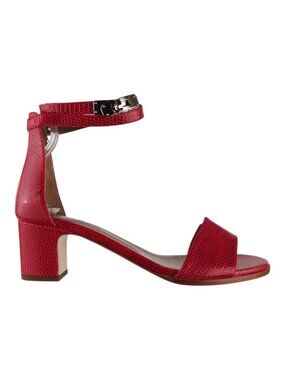 New HERMES Manege Kelly Sandal Red Lizard Pumps Shoes EU Made in Italy
